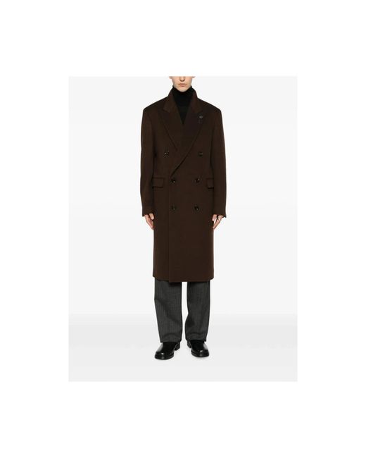 Lardini Brown Double-Breasted Coats for men