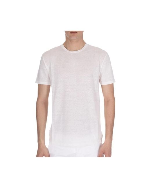 Daniele Fiesoli Leinenmischung t-shirt regular fit,leinen t-shirt in White für Herren