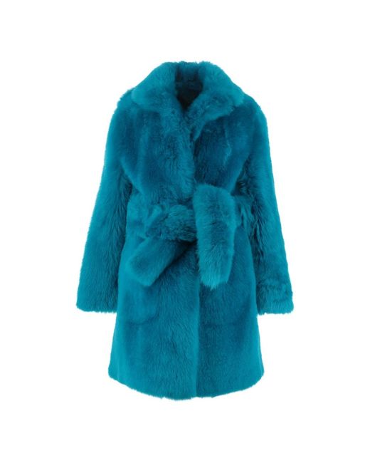 Bottega Veneta Blue Faux Fur & Shearling Jackets