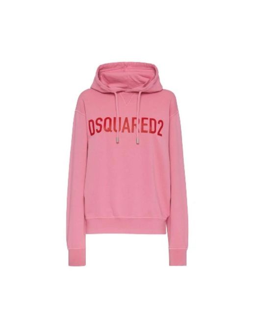 Sudadera con capucha y logo icónico DSquared² de color Pink