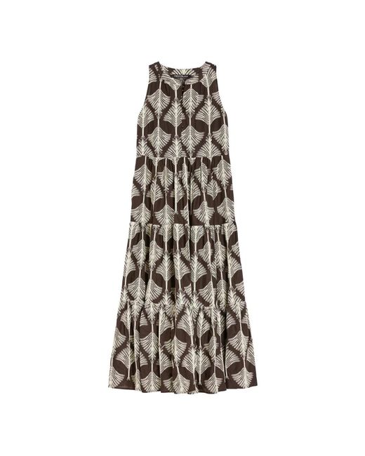 Pennyblack Brown Besticktes Musselin Maxikleid Fariseo