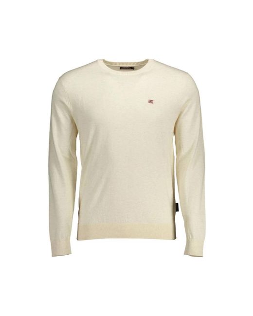 Napapijri Natural Round-Neck Knitwear for men
