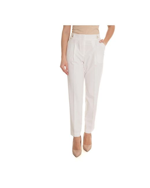Pantalones mammola en jersey con aplicación de botones Pennyblack de color White