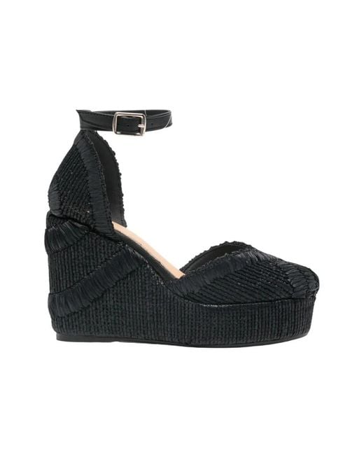 Castaner Black Wedges