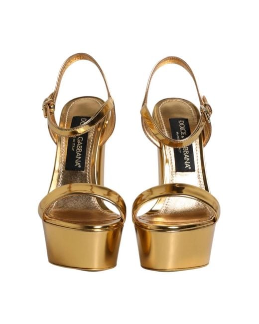 High Heel Sandals di Dolce & Gabbana in Metallic
