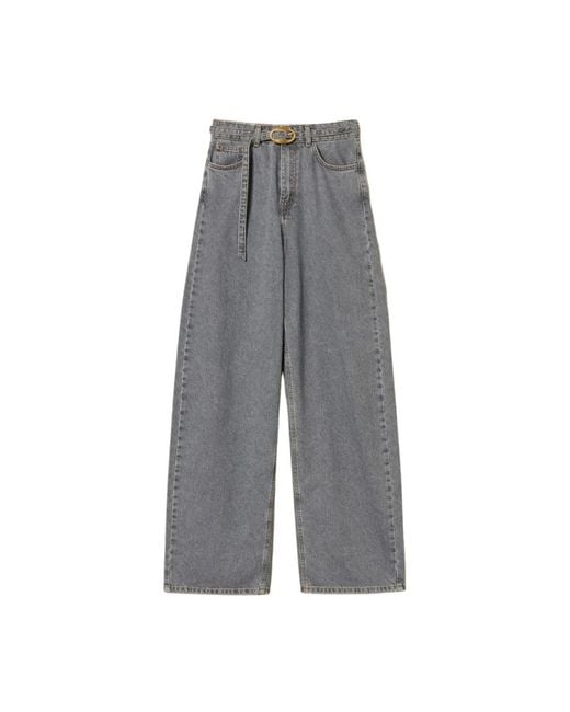 Twinset Gray Wide Jeans