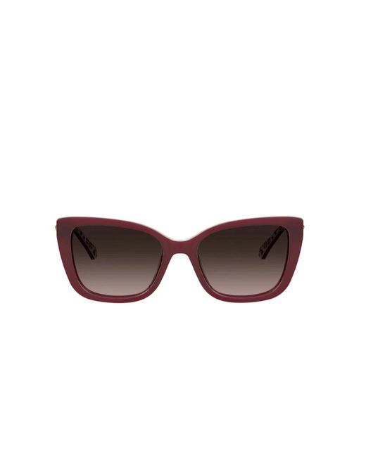 Love Moschino Brown Sonnenbrille mit schmetterlingsrahmen und braunen verlaufsgläsern