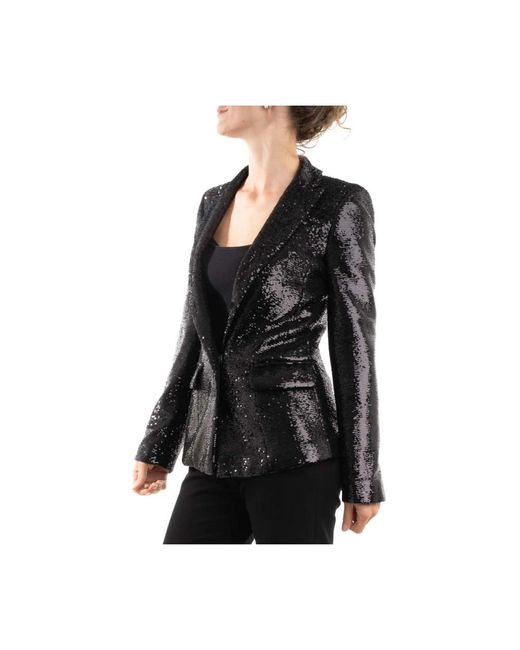 Kaos Jassen ,Zwart ,Pailletten Blazerjas in het Black