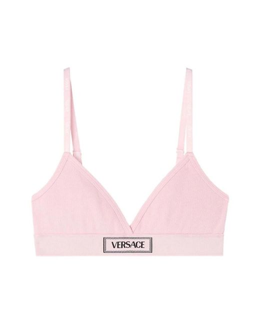 Versace Pink Rosa dreieck logo patch v-ausschnitt unterwäsche