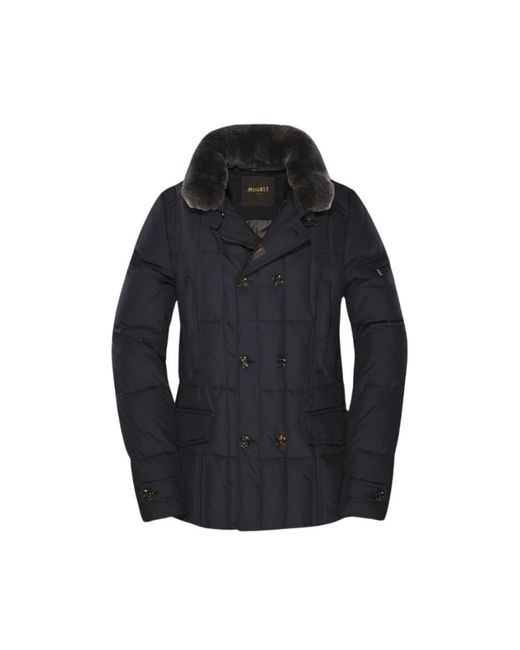 Moorer Jassen ,Blauw ,Polyester Gewatteerde Dubbelgeslagen Winterjas in het Black voor heren