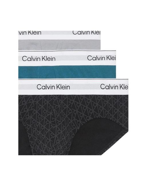Calvin Klein Ondergoed ,Veelkleurig ,Katoen Hip Brief 3Pk in het Black voor heren