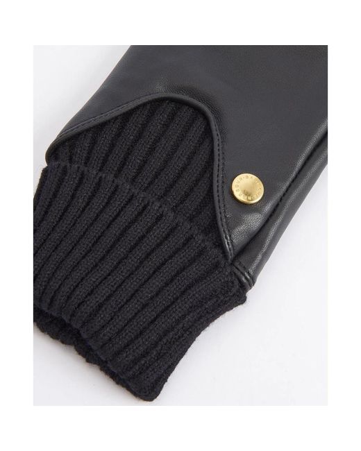 Barbour Accessoires ,Zwart ,Leer Zachte Leren Handschoenen Deanna in het Gray