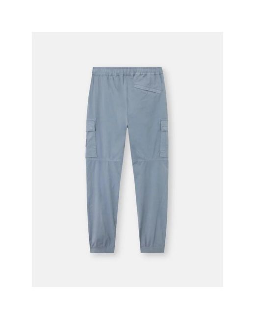 Stone Island Blue Logo Patch Cargo Joggers for men