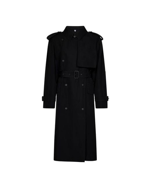 Burberry Black Double-Breasted Coats