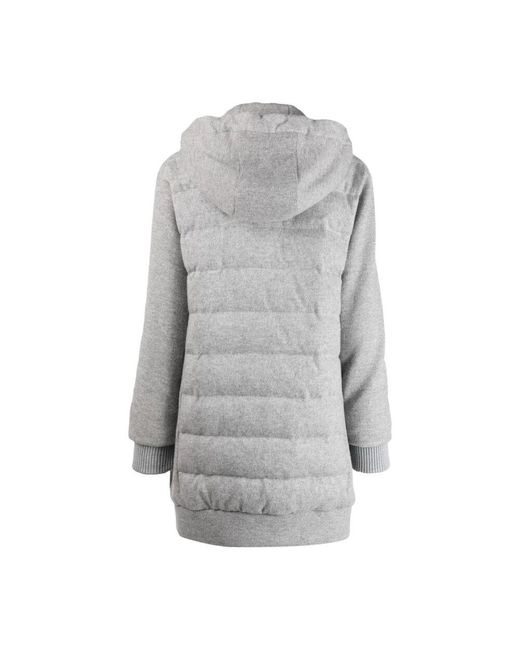 Eleventy Gray Grauer woll-kaschmir puffer-daunenmantel