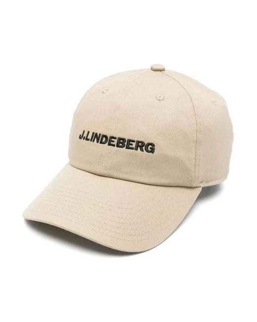 J.Lindeberg Accessoires ,Katoen Groene Katoenen Logocap in het Natural voor heren