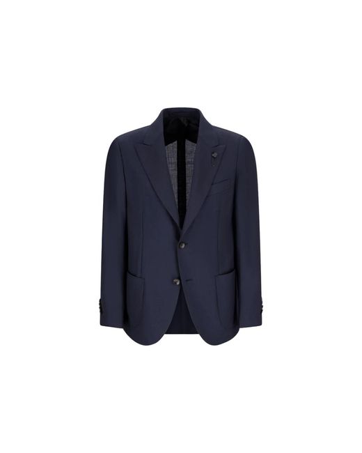 Lardini Cool Wool Single-Breasted Pak in het Blue voor heren