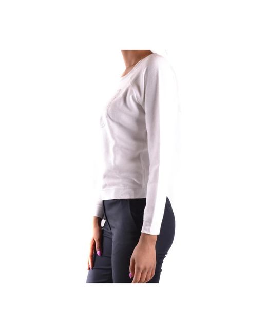 Armani Jeans White Round-Neck Knitwear