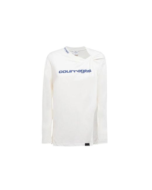 Camiseta deportiva de algodón de color sólido Courreges de color White