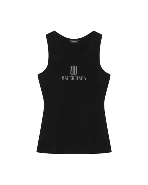 Balenciaga Black Sleeveless Tops