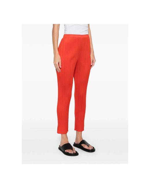 Issey Miyake Red Cropped Trousers