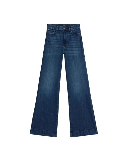 7 For All Mankind Wide Jeans in het Blue