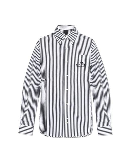 Marc Jacobs Overhemden ,Wit ,Katoen Gestreepte Blouse in het Blue
