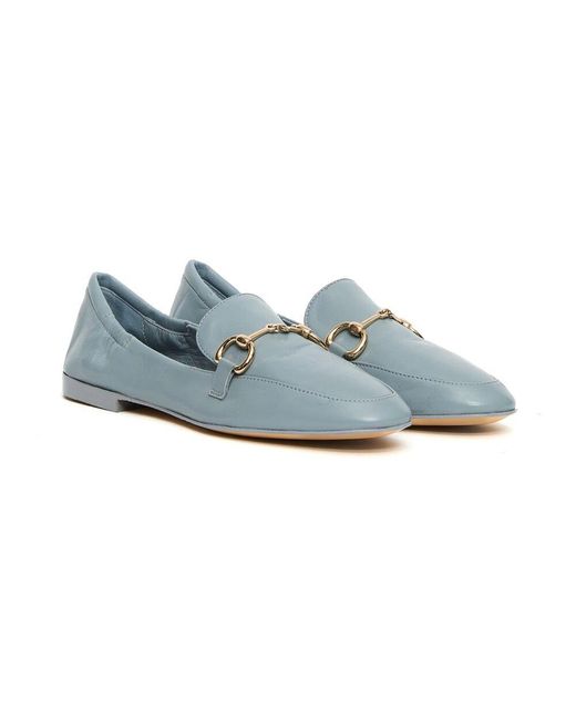 Pomme D'or Blue Blaue Leder Mokassin Schuhe