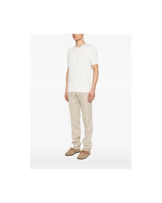 La Fileria White Round-Neck Knitwear for men