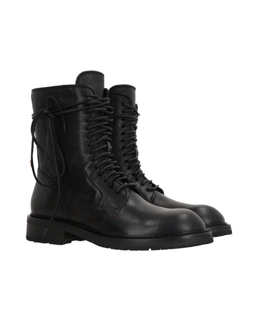 Ann Demeulemeester Black Lace-Up Boots