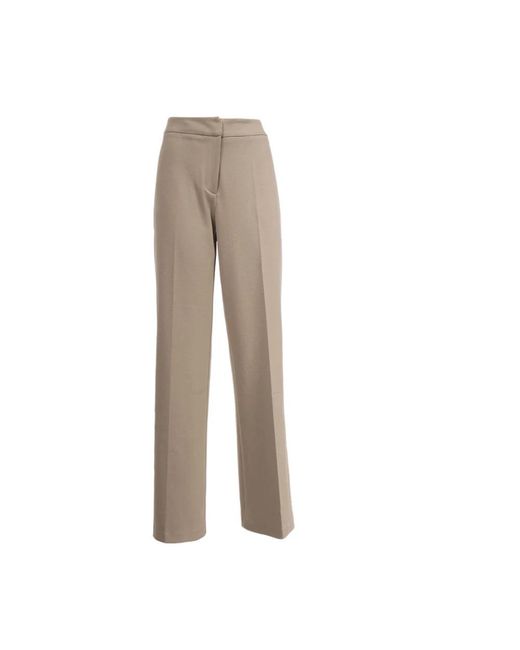 Le Tricot Perugia Natural Straight Trousers