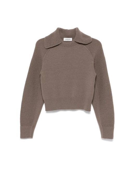 Round-Neck Knitwear Lanvin en coloris Brown