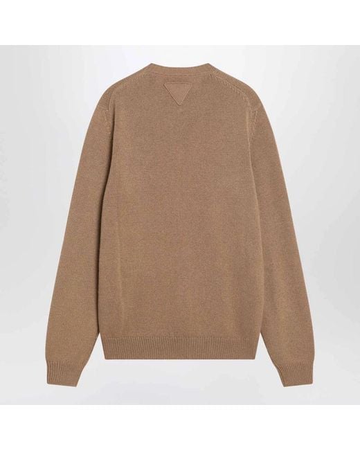 Prada Brown Cashmere Knitwear for men