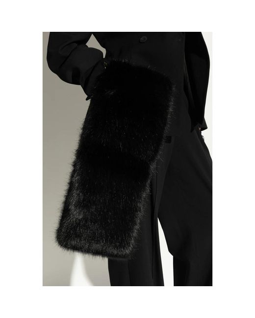Dolce & Gabbana Accessoires ,Zwart ,Polyester Faux Fur Muff in het Black
