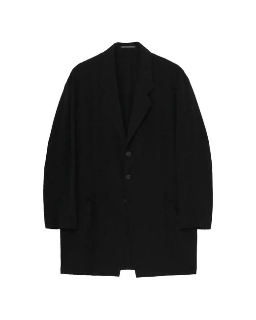 Yohji Yamamoto Single-Breasted Coats in het Black voor heren