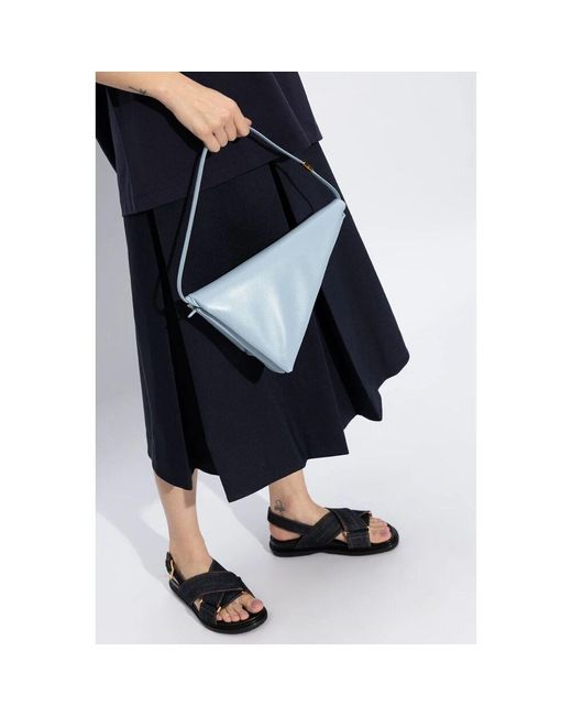 Marni Blue Blaue prisma dreieck schultertasche