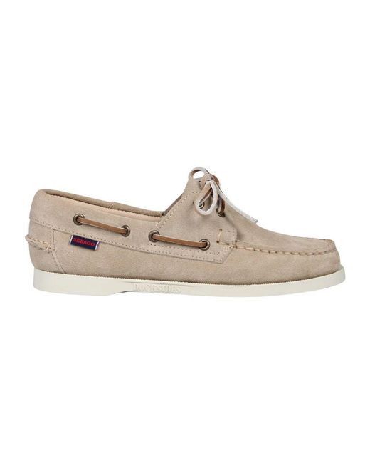 Sebago Gray Nautische Mokassin Loafers Aus Wildleder