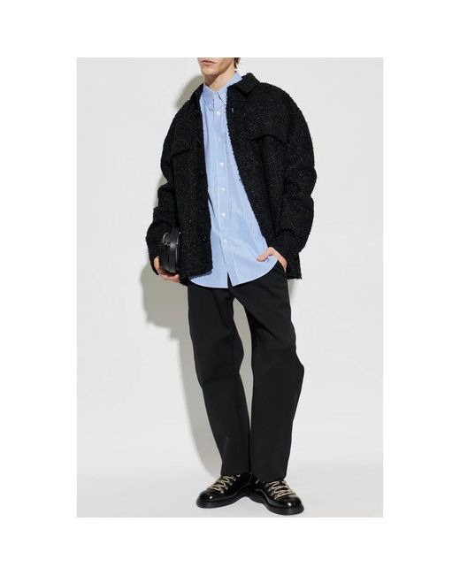 Balmain Jassen ,Zwart ,Tweed Tweed Jas Met Lurexdraad in het Blue voor heren