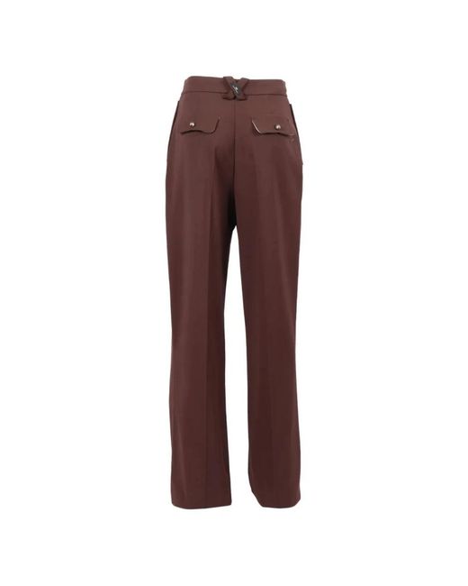 Elisabetta Franchi Brown Tapered Trousers