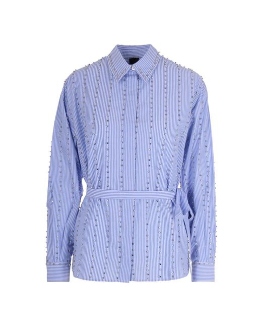 Pinko Overhemden ,Wit ,Katoen Regular-Fit Katoenen Overhemd in het Blue