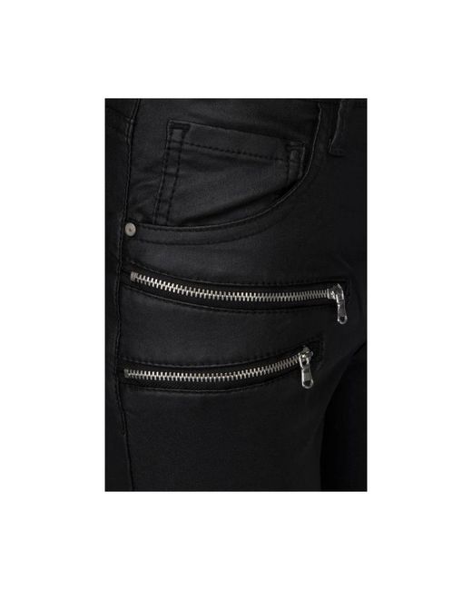 Freequent Black Slim-Fit Trousers