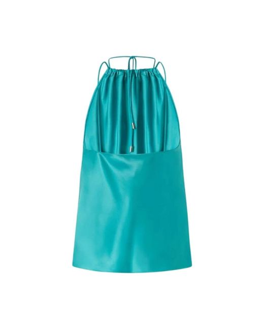 Pinko Blue Sleeveless Tops