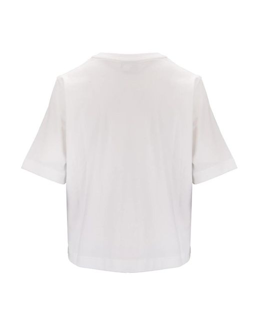 McQueen Tops ,Wit ,Katoen T-Shirt Met Ronde Hals in het White