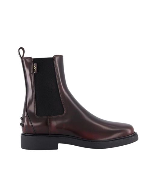 Tod's Black Rote Chelsea Boots Für Damen