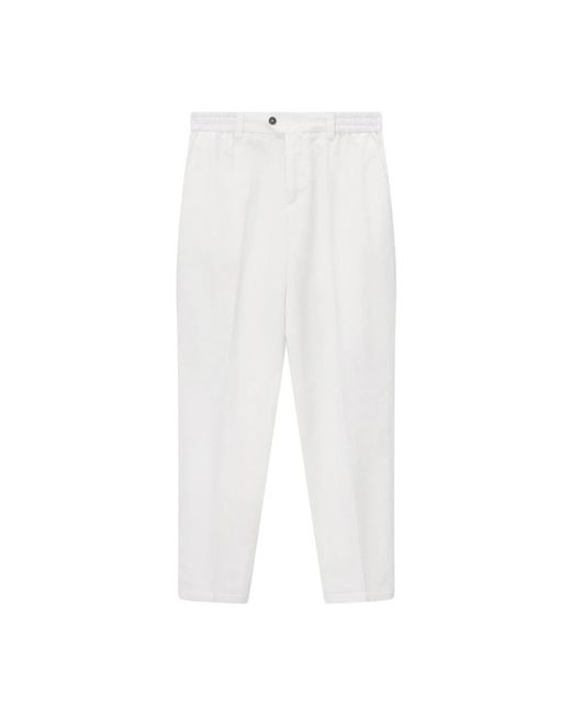 PT Torino White Slim-Fit Trousers for men