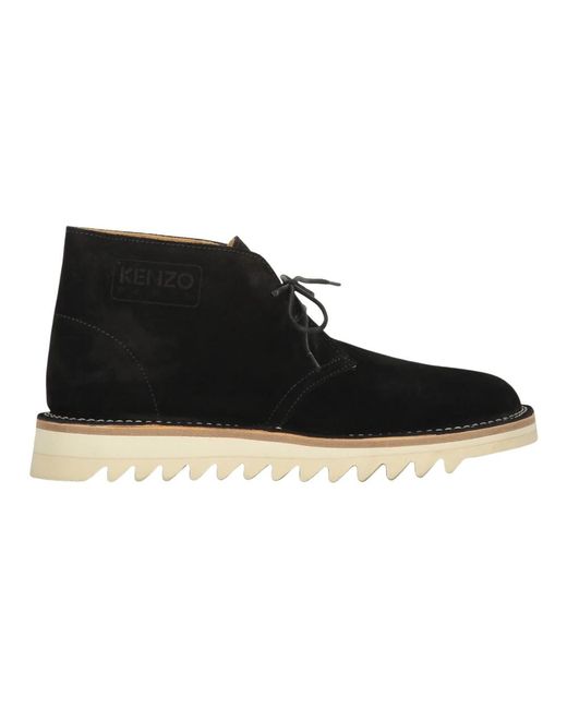 KENZO Black Lace-Up Boots for men