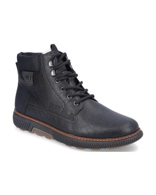 Rieker Black Lace-Up Boots for men