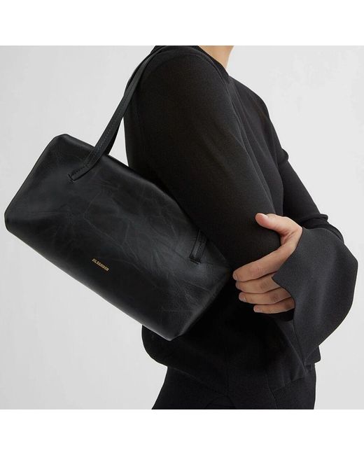 Jil Sander Black Goji Pillow Handle Sm Schwarze Lederhandtasche