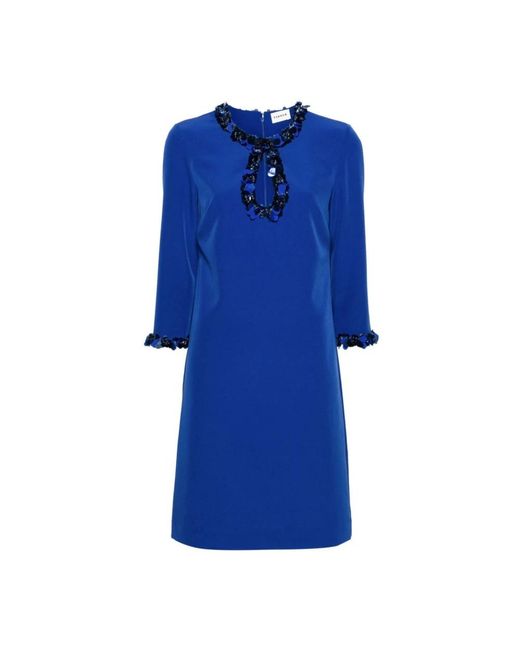 P.A.R.O.S.H. P.A.R.O..H. ,Kleedjes ,Blauw ,Polyester Stijlvolle Jurk in het Blue