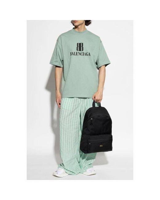 Balenciaga Green Wide Trousers for men